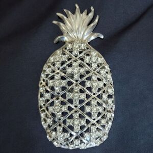 Crystal Electroplated Plated Pineapple Brooch